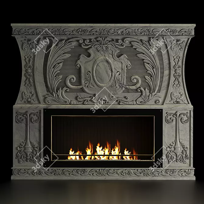Timeless Hearth: Exquisite 3D Fireplace 3D model image 3
