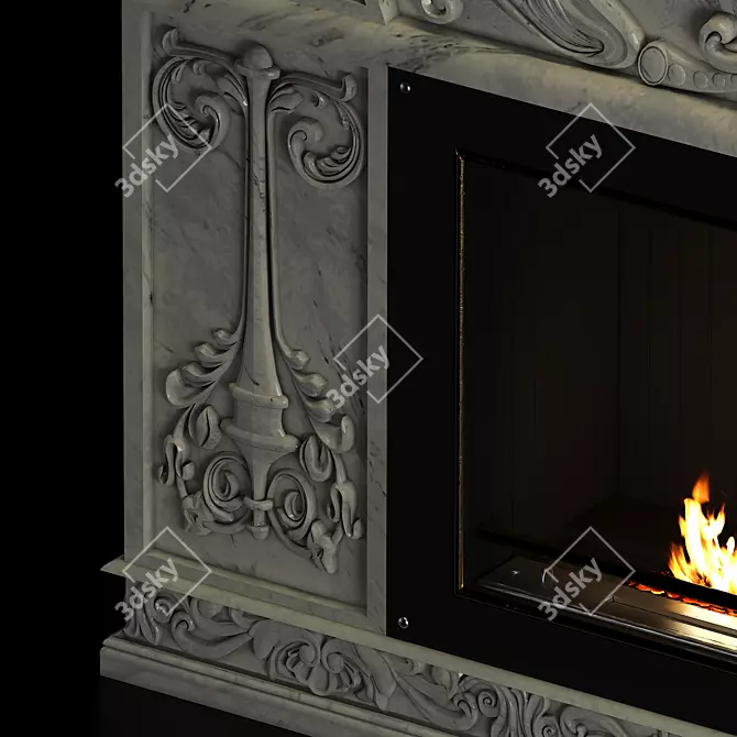 Timeless Hearth: Exquisite 3D Fireplace 3D model image 5