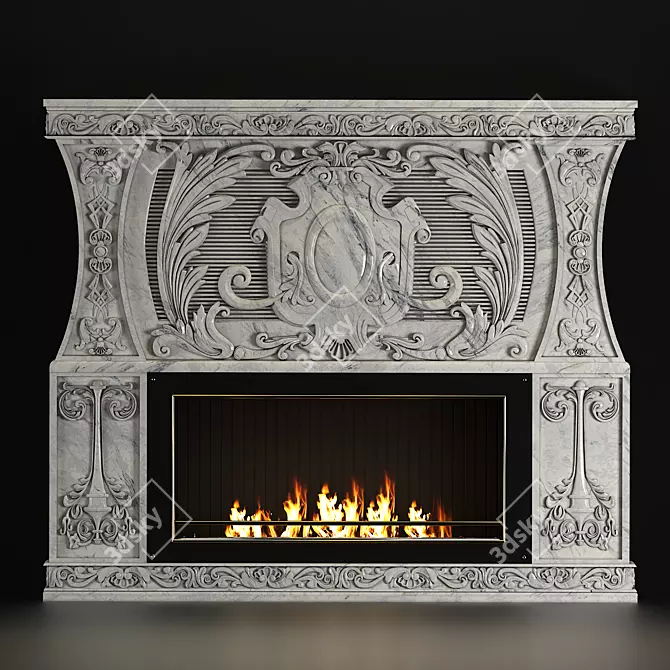 Timeless Hearth: Exquisite 3D Fireplace 3D model image 7