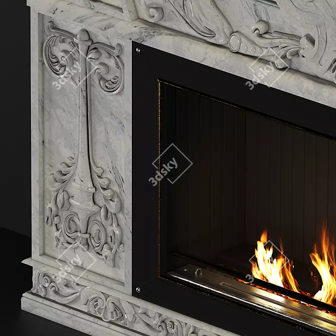 Timeless Hearth: Exquisite 3D Fireplace 3D model image 11