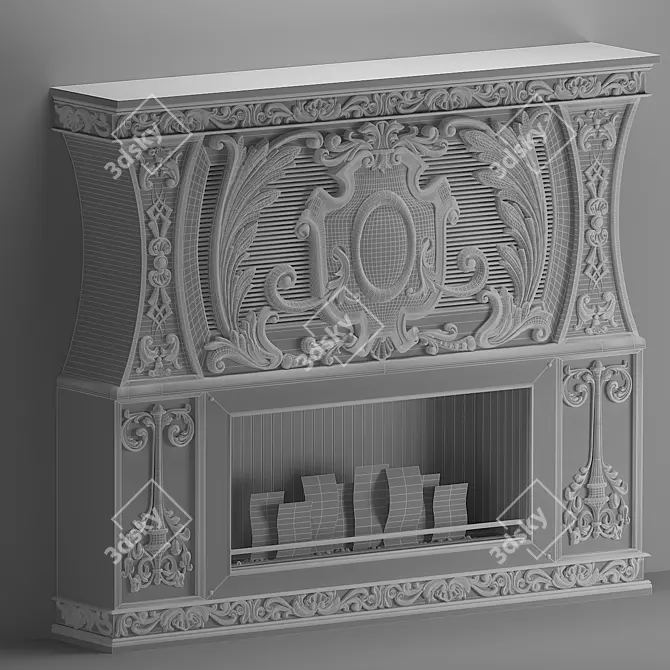 Timeless Hearth: Exquisite 3D Fireplace 3D model image 12
