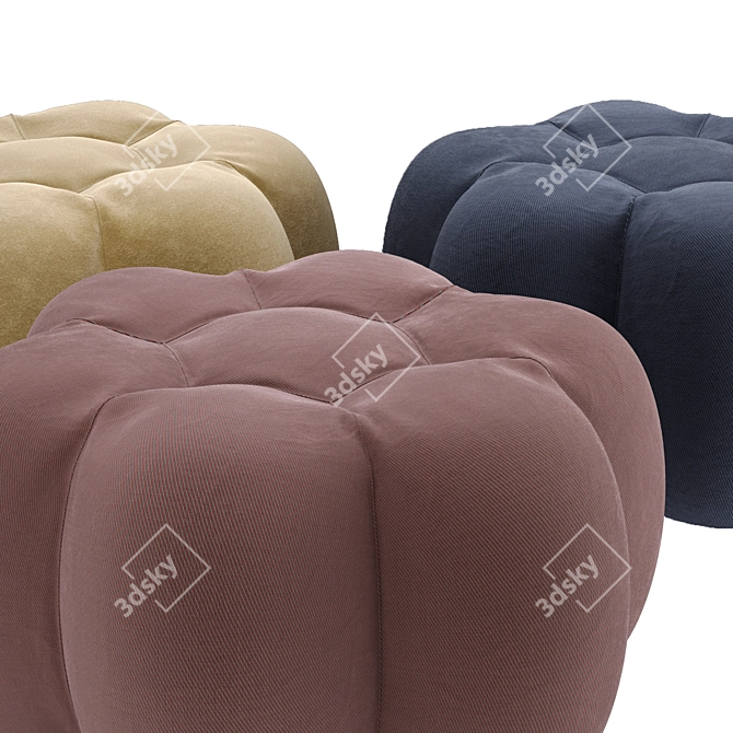 Colorful Pouf Ottoman in Various Hues 3D model image 3