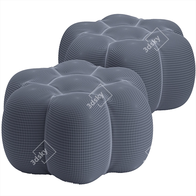 Colorful Pouf Ottoman in Various Hues 3D model image 5