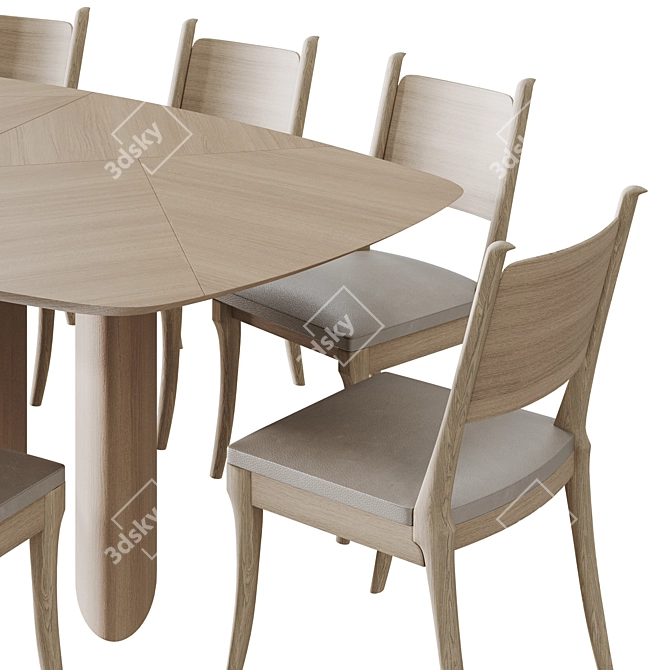 Elegant Spartan Dining Set 3D model image 2