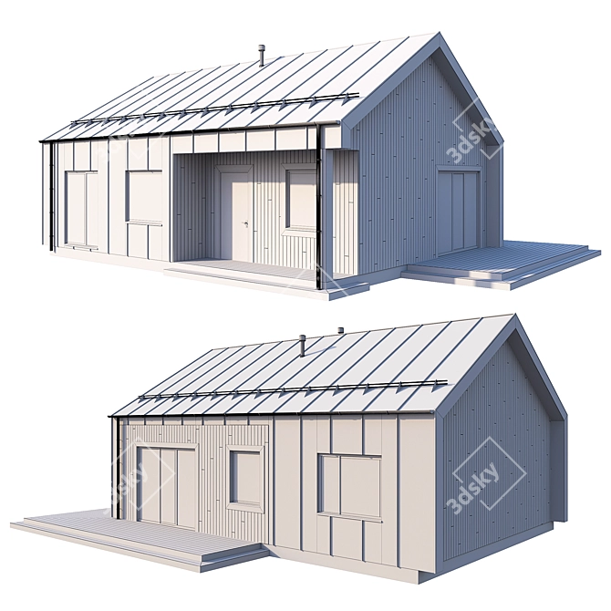 Stylish Barnhouse with Panoramic Terrace 3D model image 3