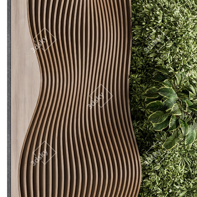 Wood Parametric Wall - Vertical Garden 30 3D model image 5