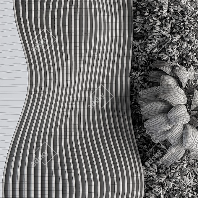 Wood Parametric Wall - Vertical Garden 30 3D model image 7