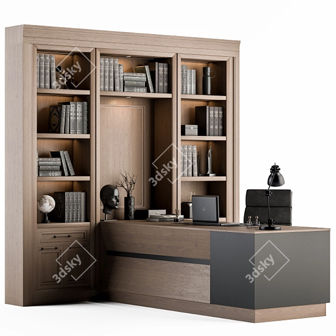 Elegant T-Desk Manager Set 3D model image 1