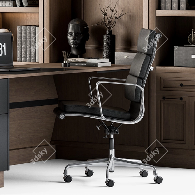 Elegant T-Desk Manager Set 3D model image 2