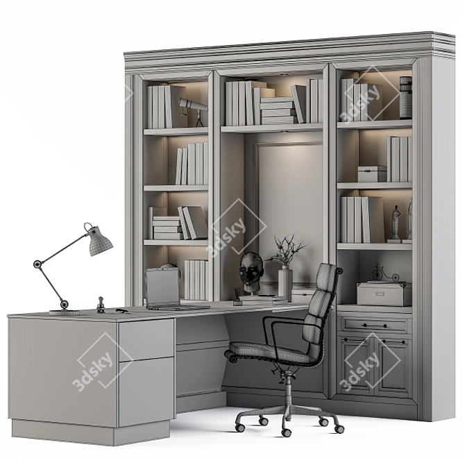 Elegant T-Desk Manager Set 3D model image 5