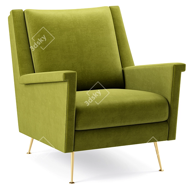 Carlo Mid-Century Chair: Stylish and Functional 3D model image 1