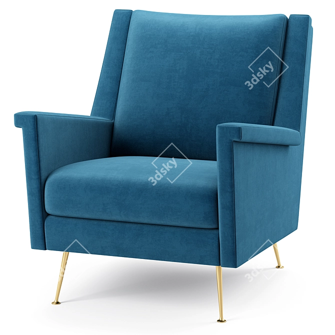 Carlo Mid-Century Chair: Stylish and Functional 3D model image 2