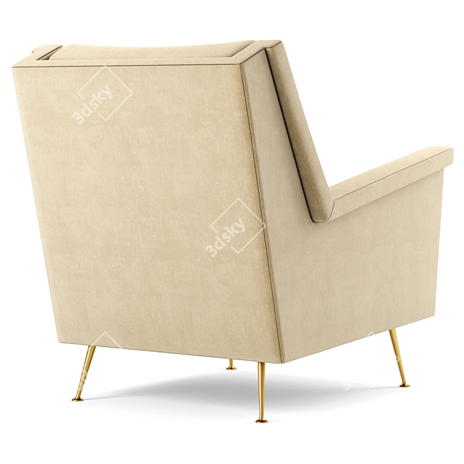 Carlo Mid-Century Chair: Stylish and Functional 3D model image 4