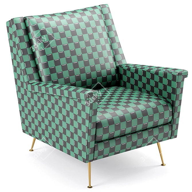 Carlo Mid-Century Chair: Stylish and Functional 3D model image 5