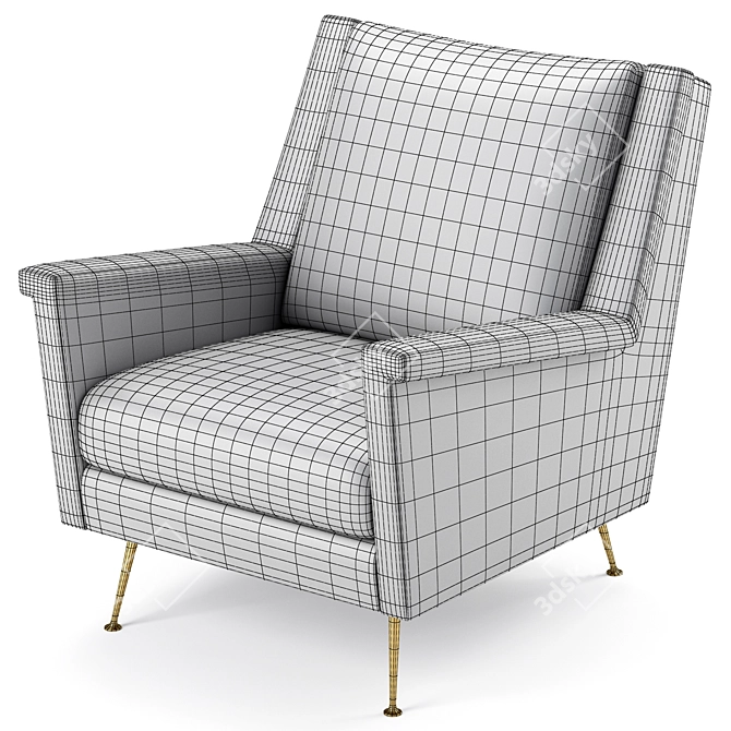 Carlo Mid-Century Chair: Stylish and Functional 3D model image 6