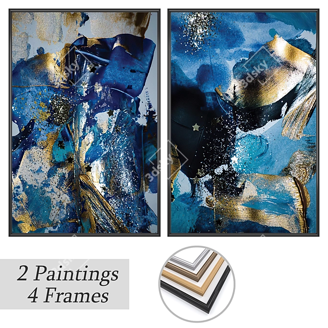 Modern Wall Art Set - No 3562 3D model image 1