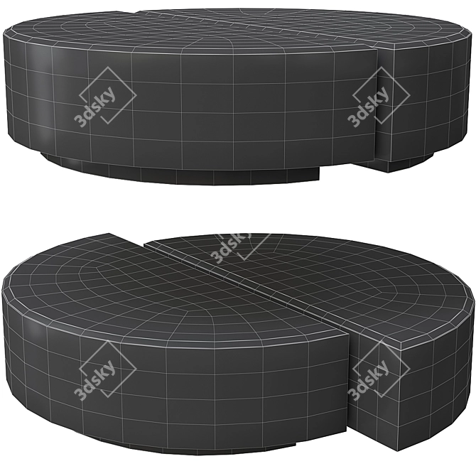 Sleek Astra Coffee Table Set 3D model image 2