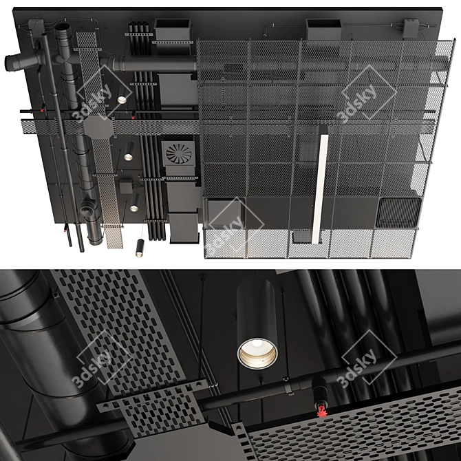 Heavy Duty Industrial Ceiling 5 3D model image 2