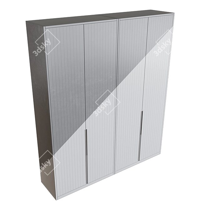 Modern LED-lit Wardrobe 3D model image 5