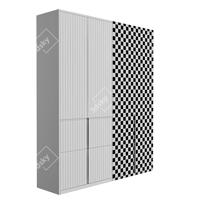 Modern LED-lit Wardrobe 3D model image 6