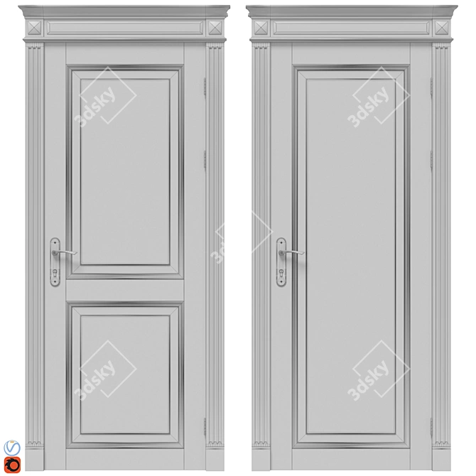 Timeless Elegance: Classic Door Set 3D model image 2