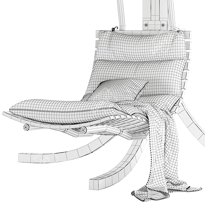 Relaxation Bliss: Hanging Chaise Lounge 3D model image 6