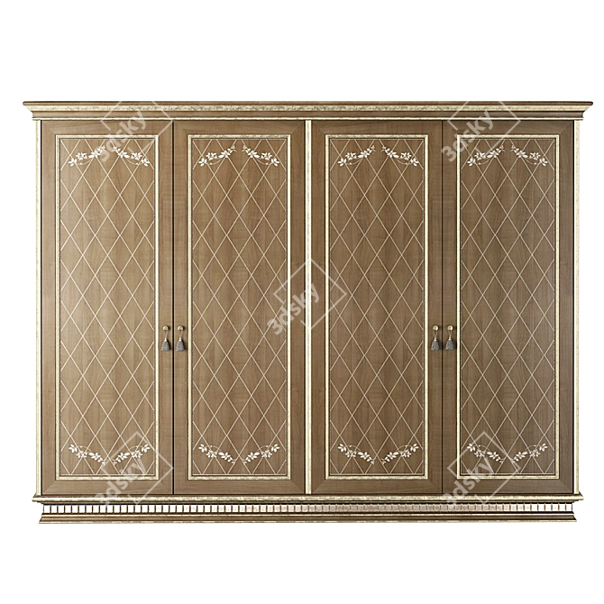 Elegant Brushed Wardrobe 3D model image 1