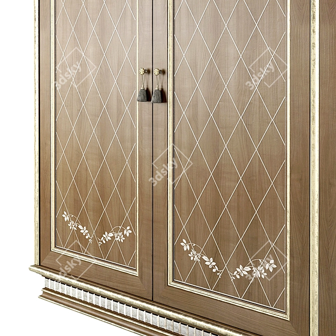 Elegant Brushed Wardrobe 3D model image 2