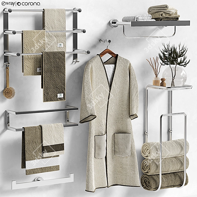 Luxury Towel Set: 2015 Edition 3D model image 1