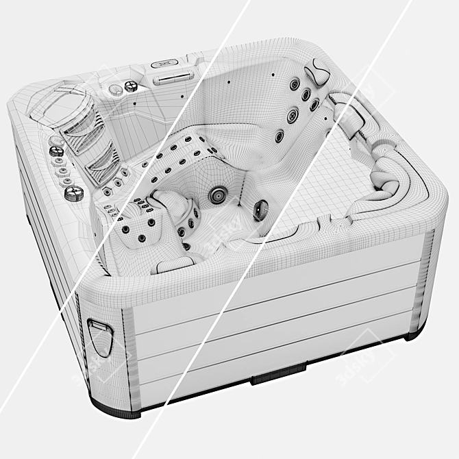 Balboa Low Poly Jacuzzi 3D model image 3