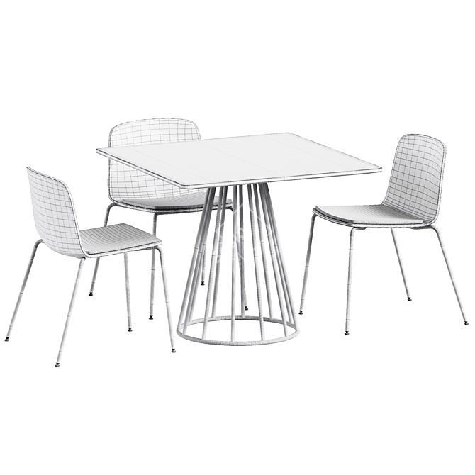 Sleek Illa Table & Rama Chair 3D model image 5