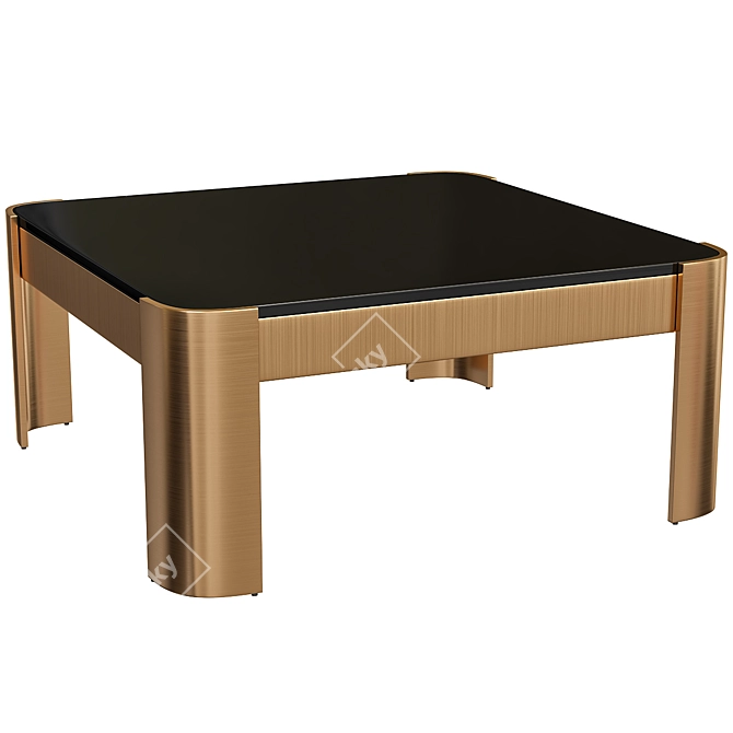 Brass Coffee Courrier: Stylish Table with Vintage Charm 3D model image 1