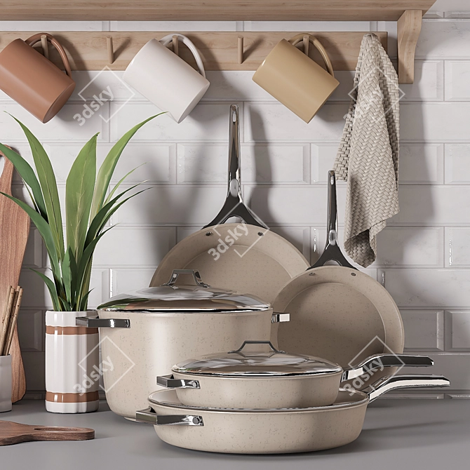 Elegant Kitchen Set: VRay+Corona 3D model image 9