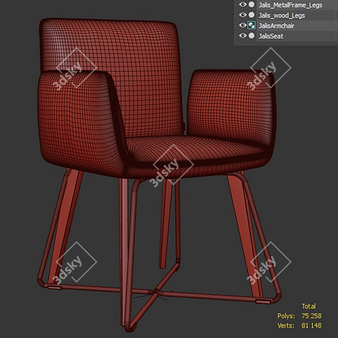 Elegant Jamis Armchair: Jehs & Laub Design 3D model image 4