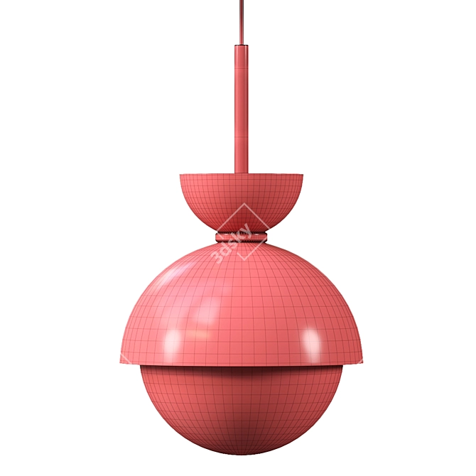 Title: Vintage Brass Pendant Light 3D model image 3