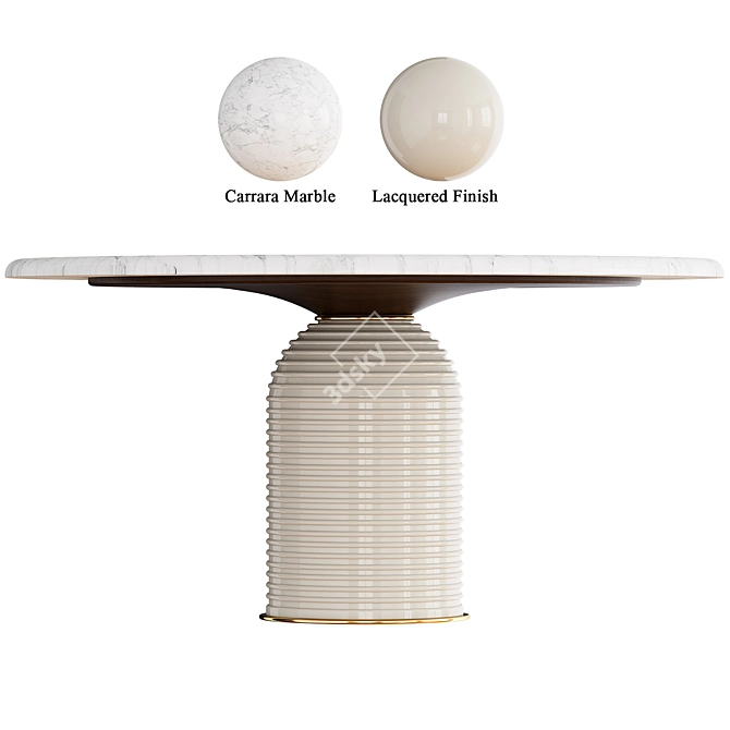 Elegance in Marble: Mezzo Dining Table 3D model image 2