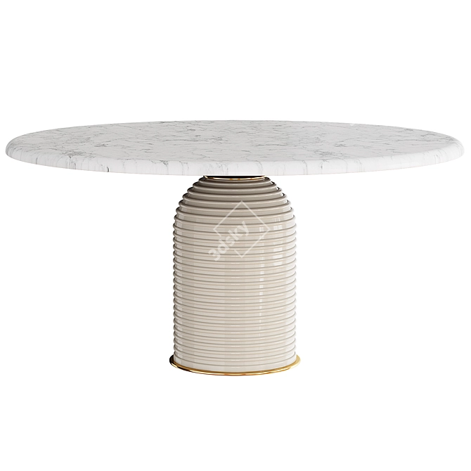 Elegance in Marble: Mezzo Dining Table 3D model image 4
