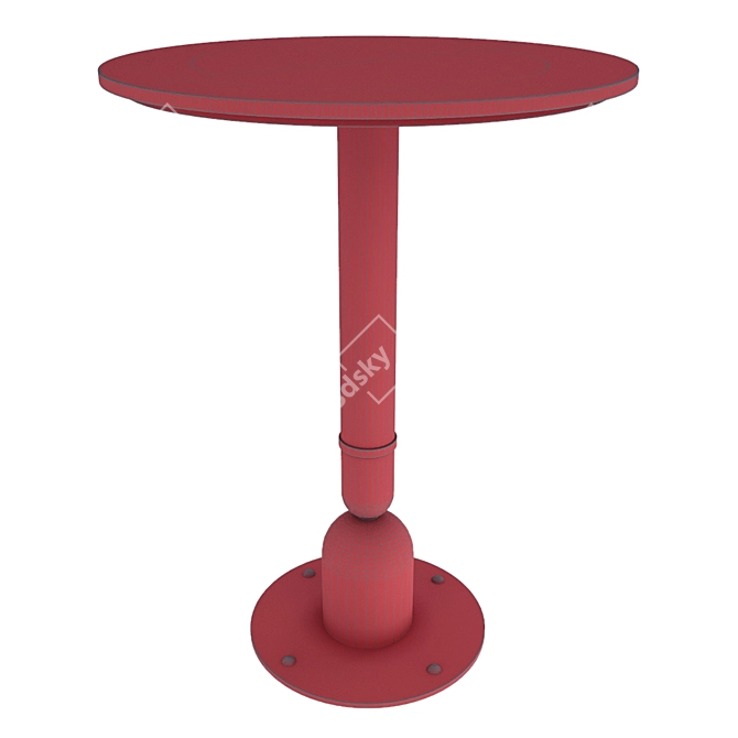 Walnut and Lacquered Wood Bar Table 3D model image 3