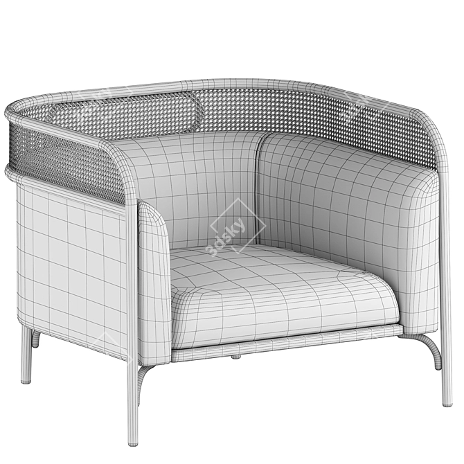 Elegant Targa Thonet Lounge Chair 3D model image 7