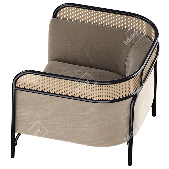 Elegant Targa Thonet Lounge Chair 3D model image 8