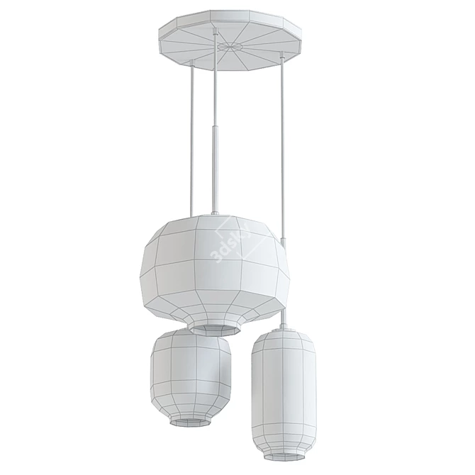 Modern Amber Glass Pendant Light 3D model image 2