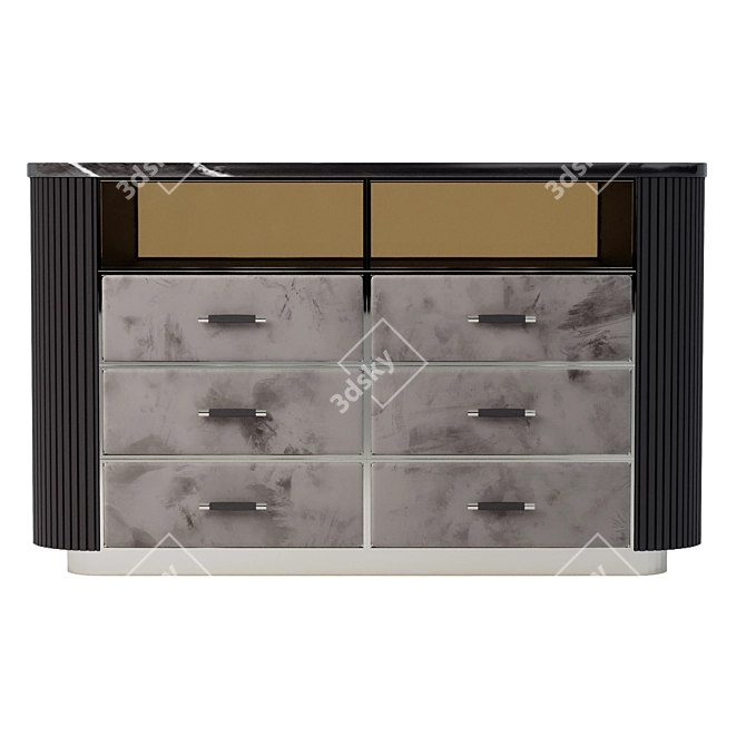 Classic Glass Front Wardrobe Island 3D model image 3