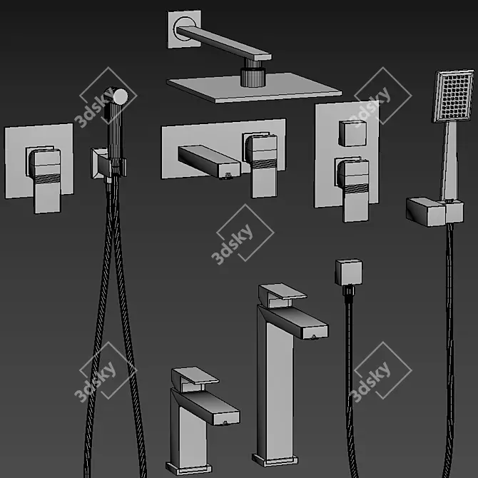 Timo Selene Plumbing Set: Stylish & Functional 3D model image 6