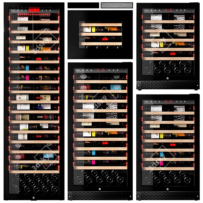 Pevino Wine Fridge Collection: Preserve & Display 3D model image 1