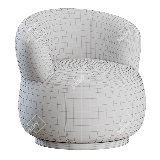 Modernist Luxury: Jardan Joy Armchair 3D model image 4