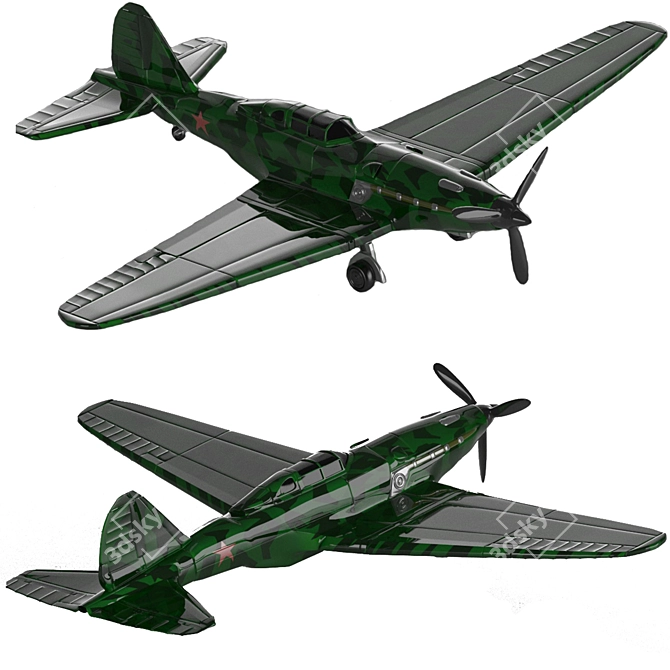 Soviet High Altitude Fighter: Sukhoi SU-1 3D model image 3