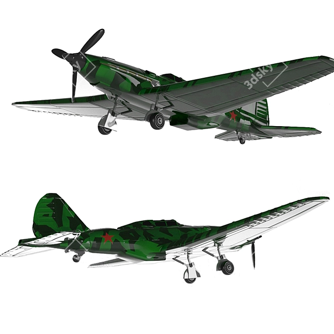 Soviet High Altitude Fighter: Sukhoi SU-1 3D model image 4