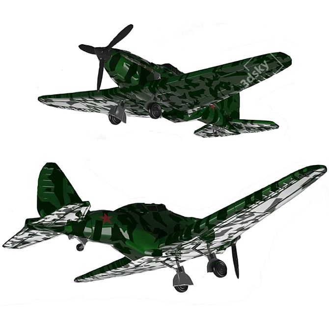 Soviet High Altitude Fighter: Sukhoi SU-1 3D model image 17