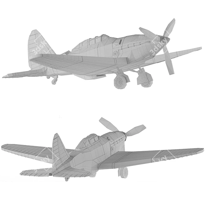 Soviet High Altitude Fighter: Sukhoi SU-1 3D model image 20