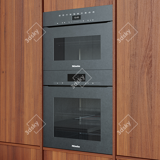 Elegant Wood Kitchen with Miele Appliances 3D model image 6